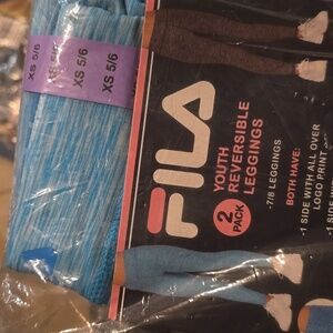New Fila Girl’s 2-Pack  Reversible Legging Set